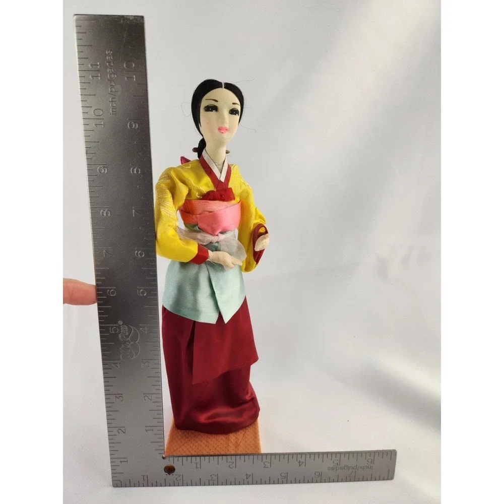 Vintage Handmade Korean Doll‎ w/ Baby Made In Seoul Korea Traditional Dress Wrap